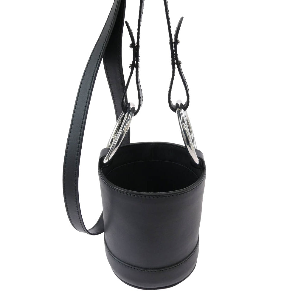 サイモンミラー S801S BONSAI 15cm STRAP ボンサイ レザー バケツ ショルダー バッグ ブラック系【美品】【中古】