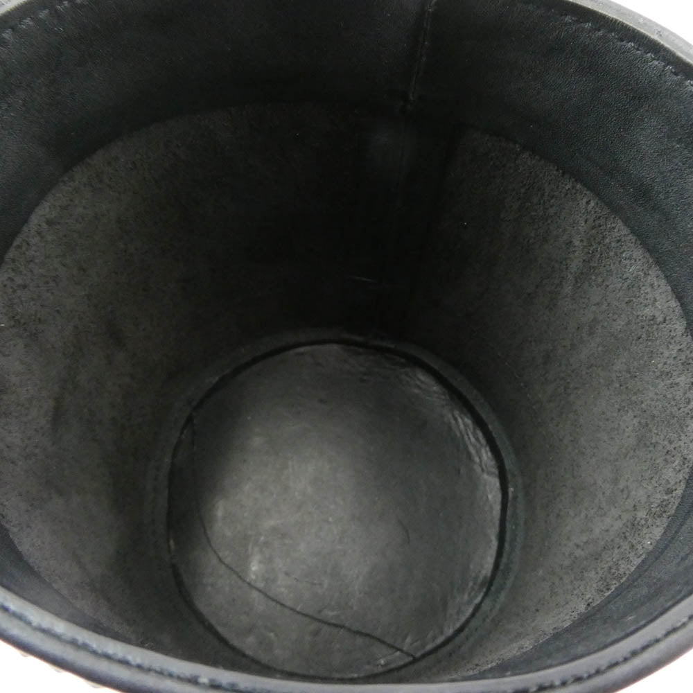 サイモンミラー S801S BONSAI 15cm STRAP ボンサイ レザー バケツ ショルダー バッグ ブラック系【美品】【中古】