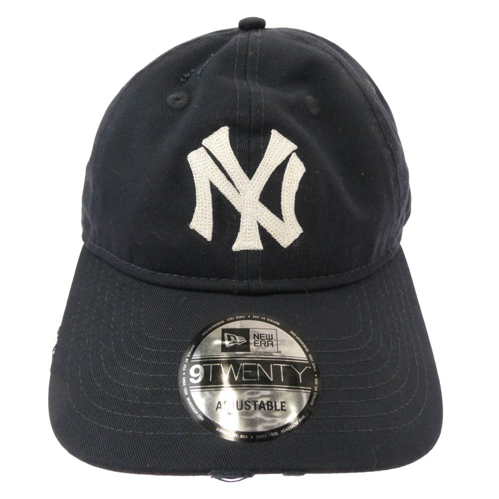 NEW ERA ニューエラ 25AW x JOURNAL STANDARD relum 9TWENTY NY Yankees ヤンキース ヴィンテージ ダメージ加工 ベースボール キャップ ネイビー系【中古】