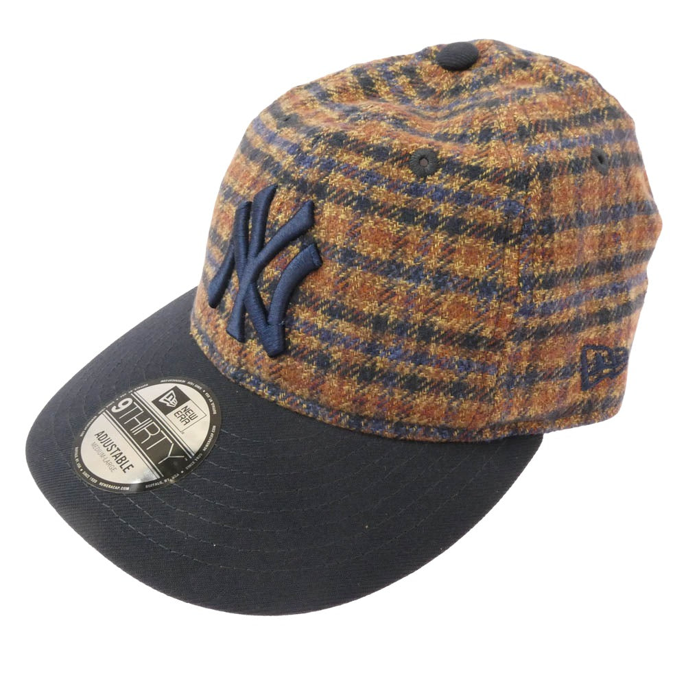 NEW ERA ニューエラ LP 59FIFTY MLB Plaid Flannel Check Newyork Yankees フランネル チェック ニューヨーク・ヤンキース ベースボール キャップ ブラウン系 ブラック系 MEDIUM/LARGE【極上美品】【中古】