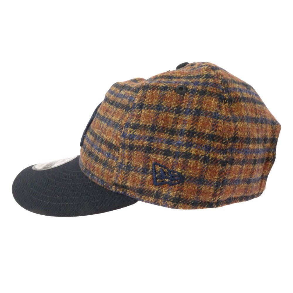 NEW ERA ニューエラ LP 59FIFTY MLB Plaid Flannel Check Newyork Yankees フランネル チェック ニューヨーク・ヤンキース ベースボール キャップ ブラウン系 ブラック系 MEDIUM/LARGE【極上美品】【中古】