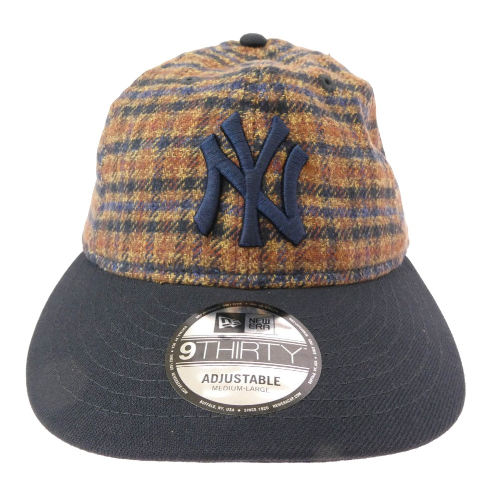 NEW ERA ニューエラ LP 59FIFTY MLB Plaid Flannel Check Newyork Yankees フランネル チェック ニューヨーク・ヤンキース ベースボール キャップ ブラウン系 ブラック系 MEDIUM/LARGE【極上美品】【中古】