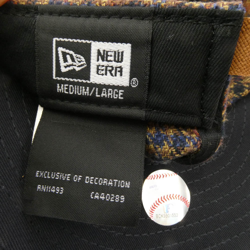 NEW ERA ニューエラ LP 59FIFTY MLB Plaid Flannel Check Newyork Yankees フランネル チェック ニューヨーク・ヤンキース ベースボール キャップ ブラウン系 ブラック系 MEDIUM/LARGE【極上美品】【中古】