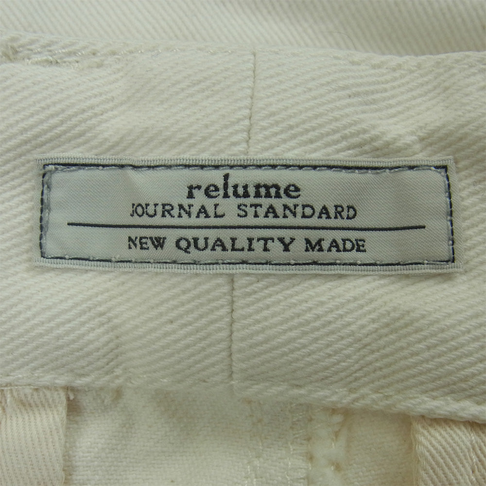 JOURNAL STANDARD ジャーナルスタンダード 25SS 25-030-464-0750-2-0 relume 12オンス ベルテッド ホワイト デニム スラックス パンツ オフホワイト系 S【美品】【中古】