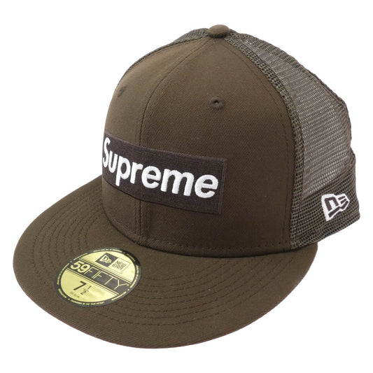 Supreme シュプリーム 22SS Box Logo Mesh Back New Era Cap ボックスロゴ メッシュバック ニューエラ キャップ ブラウン系 59.6cm 【中古】