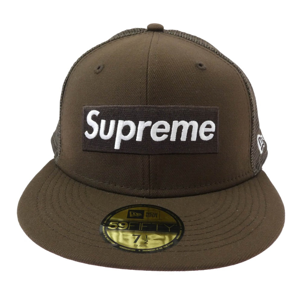 Supreme シュプリーム 22SS Box Logo Mesh Back New Era Cap ボックスロゴ メッシュバック ニューエラ キャップ ブラウン系 59.6cm 【中古】