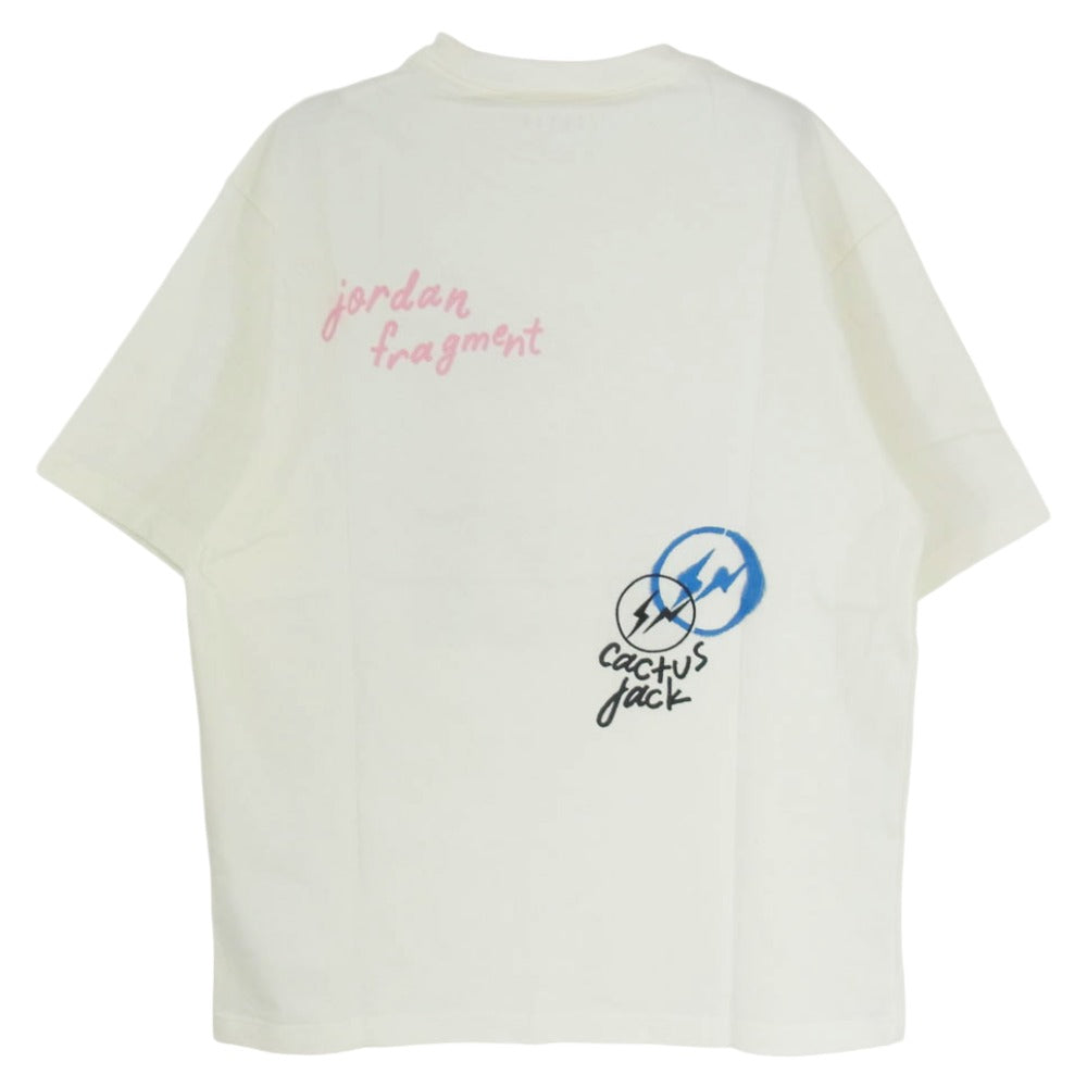 NIKE ナイキ DJ0619-133 × Fragment Design フラグメント トラヴィススコット クルーネック 半袖 Tシャツ ホワイト系 M【新古品】【未使用】【中古】