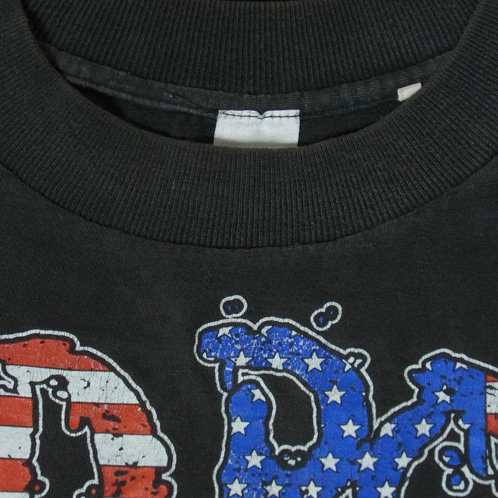 ヴィンテージ 90s SKID ROW WORLD TOUR スキッドロウ カットオフ バンド Tシャツ フランス製 GESIM CORP ダークグレー系 L【中古】