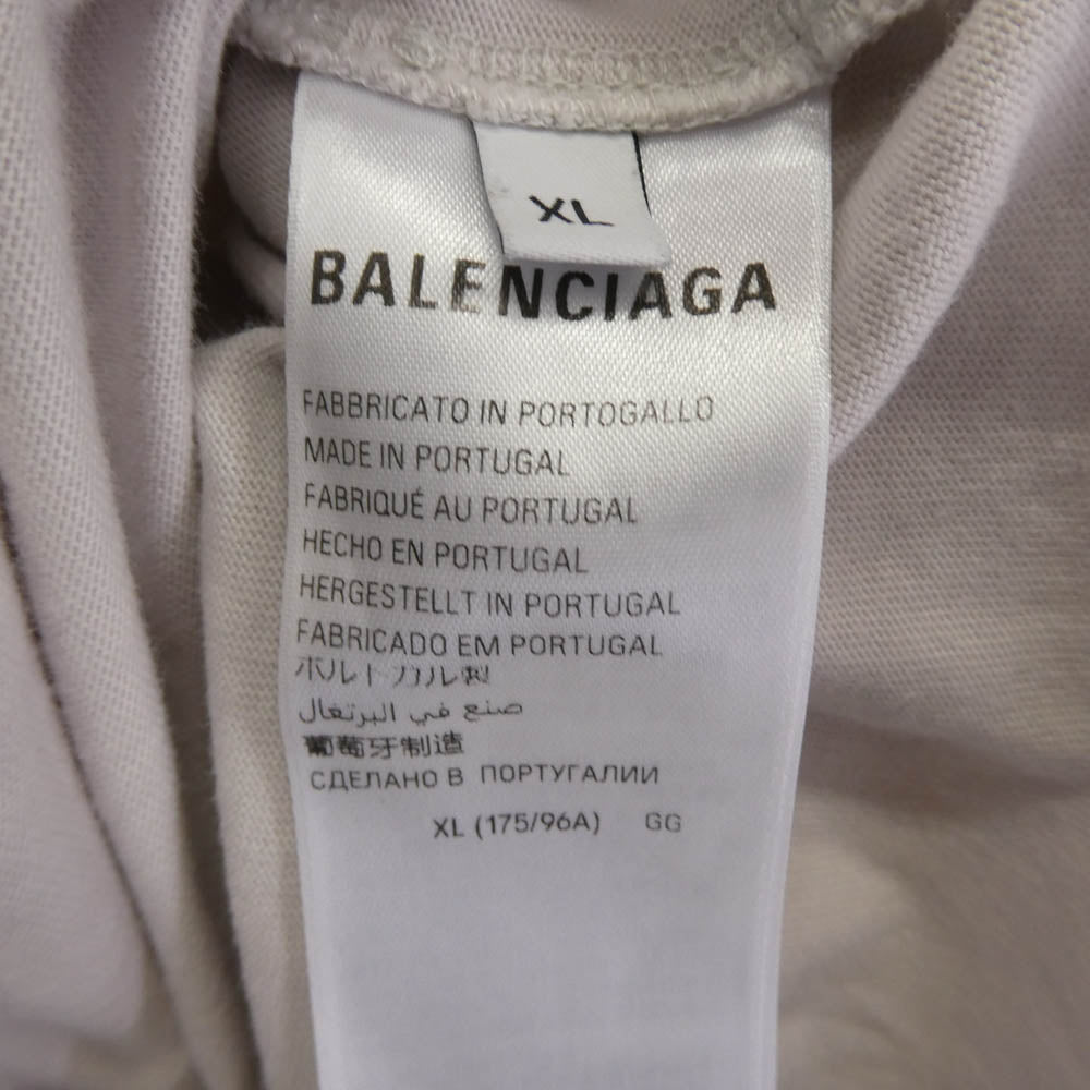 BALENCIAGA バレンシアガ 24AW 764235 TQVR9 PARIS LIBERTY ヴィンテージ加工 ダメージ加工 自由の女神 プリント 半袖 Tシャツ ピンク系 XL【中古】