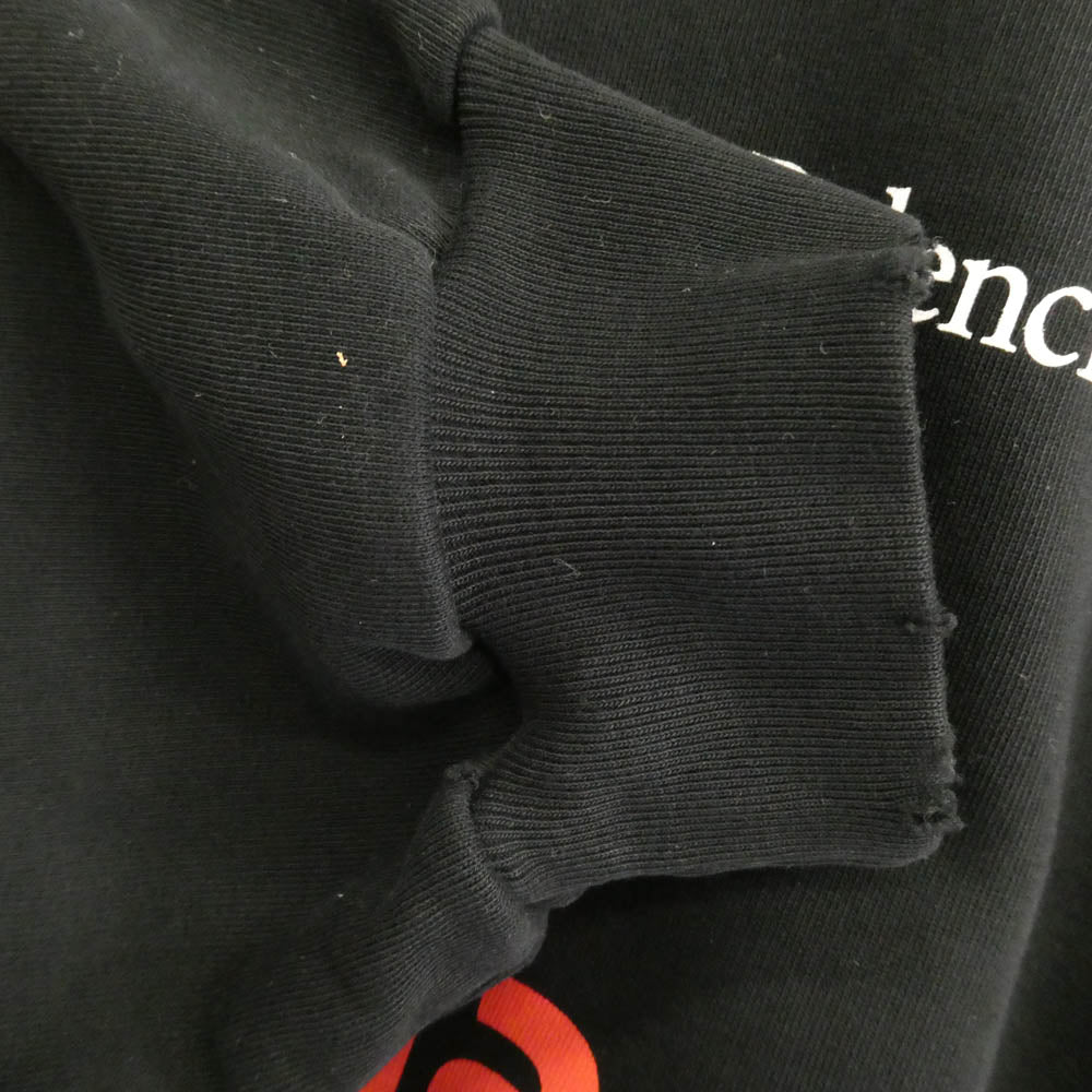 BALENCIAGA バレンシアガ 23AW 767885 TPVF1 Top League Round Hoodie トップリーグ ダメージ加工 フーディー パーカー ブラック系 5【中古】