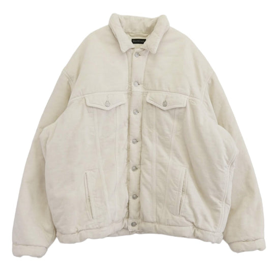 BALENCIAGA バレンシアガ 22AW 681689 TNW03 PADDING DENIM JACKET パデッド 中綿 デニム ジャケット ブルゾン ホワイト系 46【中古】