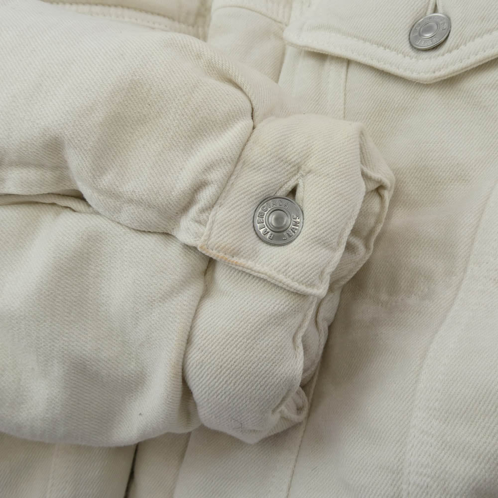 BALENCIAGA バレンシアガ 22AW 681689 TNW03 PADDING DENIM JACKET パデッド 中綿 デニム ジャケット ブルゾン ホワイト系 46【中古】