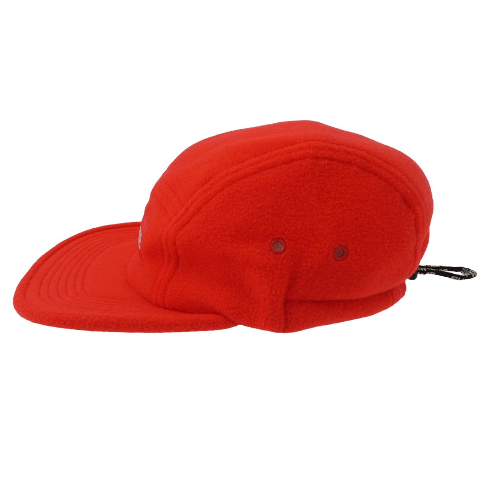 Supreme シュプリーム 18AW Fleece Pullcord Camp Cap フリース プルコード キャンプ キャップ オレンジ系【美品】【中古】