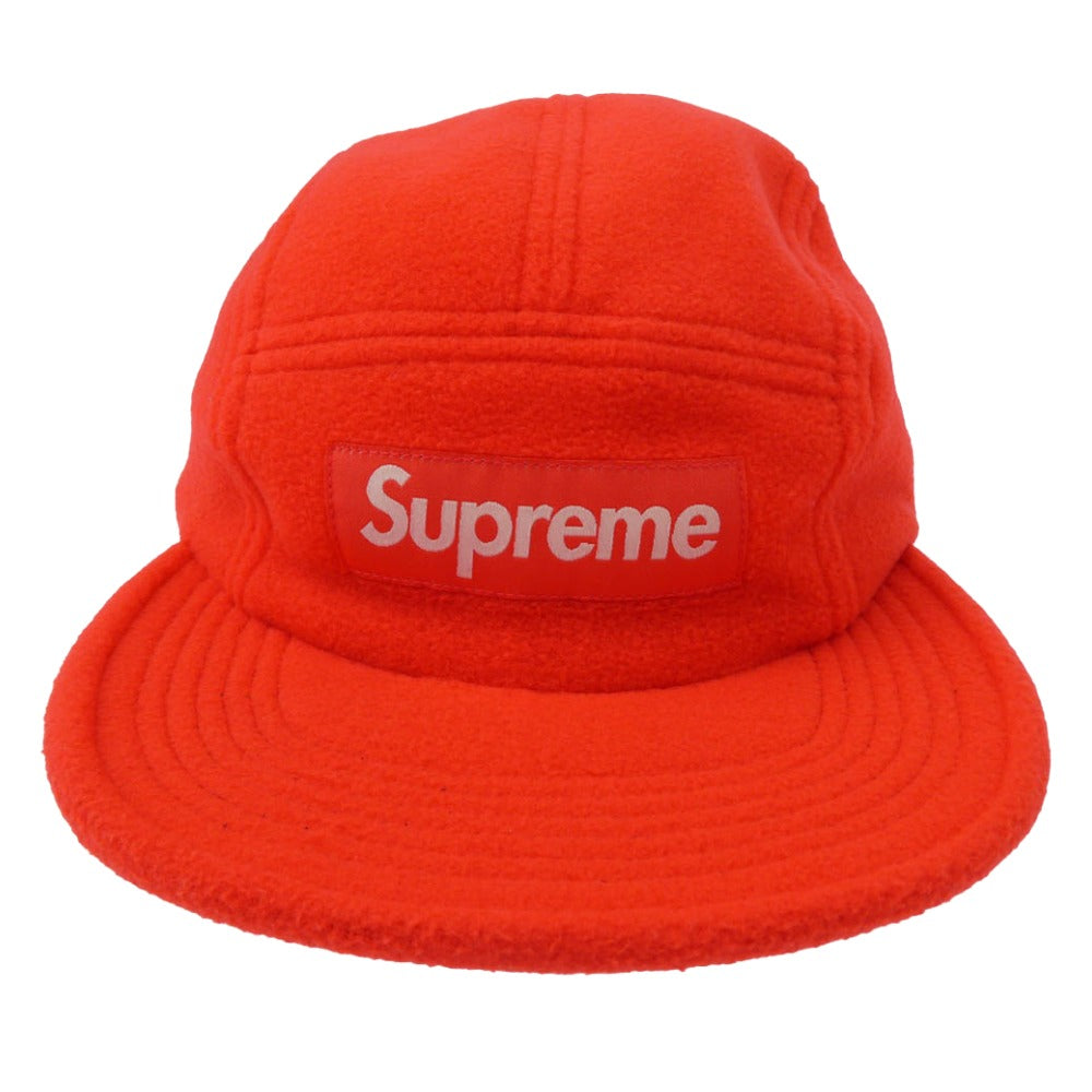 Supreme シュプリーム 18AW Fleece Pullcord Camp Cap フリース プルコード キャンプ キャップ オレンジ系【美品】【中古】