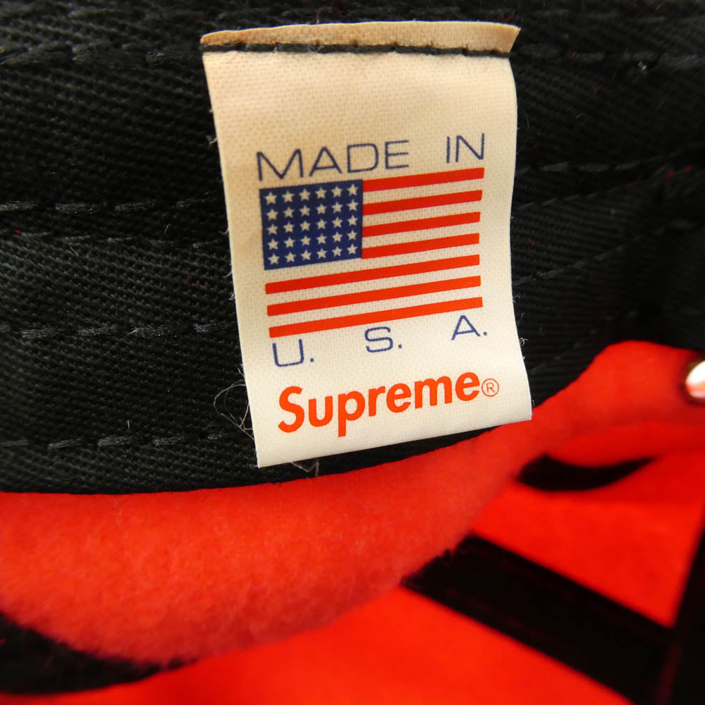 Supreme シュプリーム 18AW Fleece Pullcord Camp Cap フリース プルコード キャンプ キャップ オレンジ系【美品】【中古】