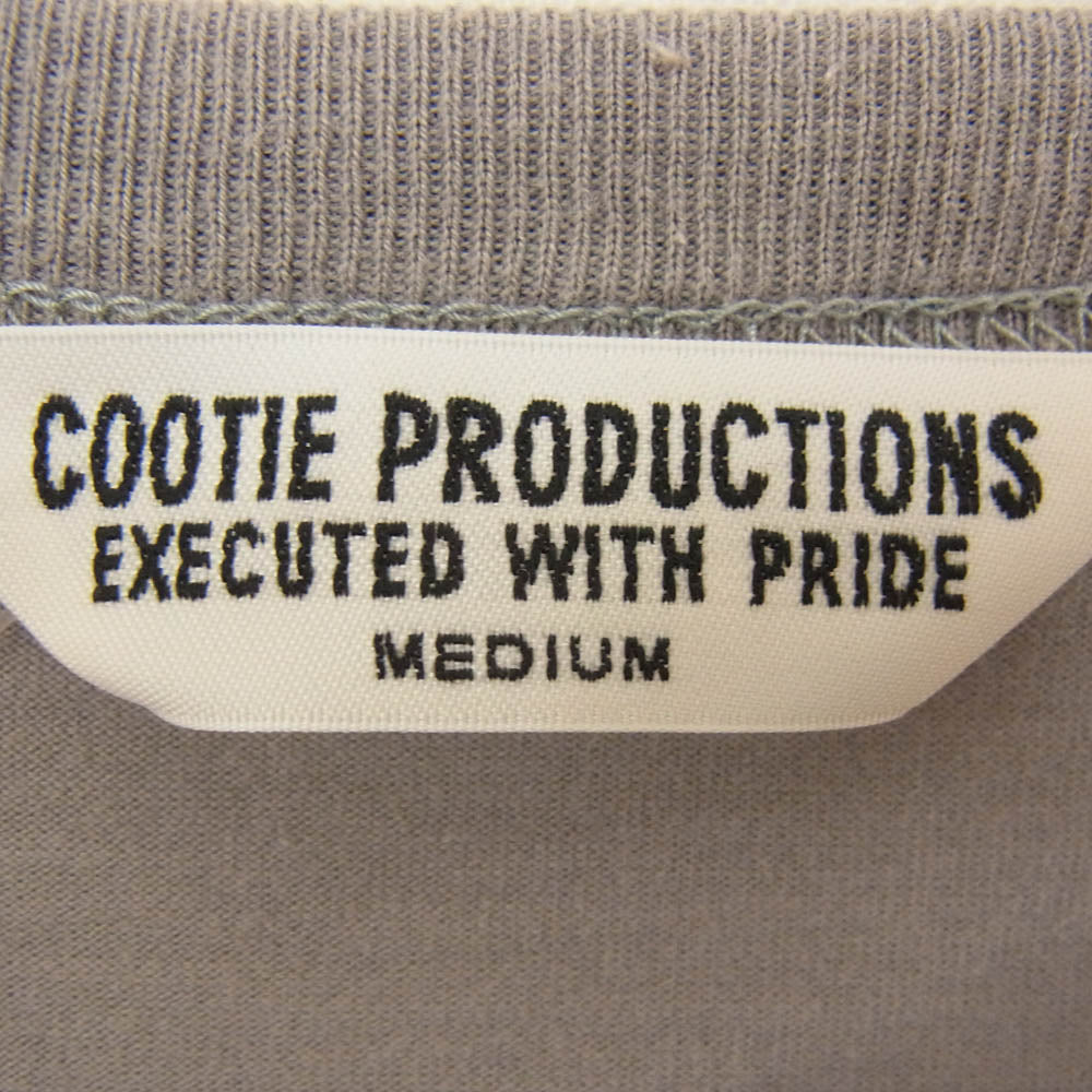 COOTIE クーティー コットン 100% 裾ロゴ プリント 半袖 Tシャツ グレー系 M【中古】