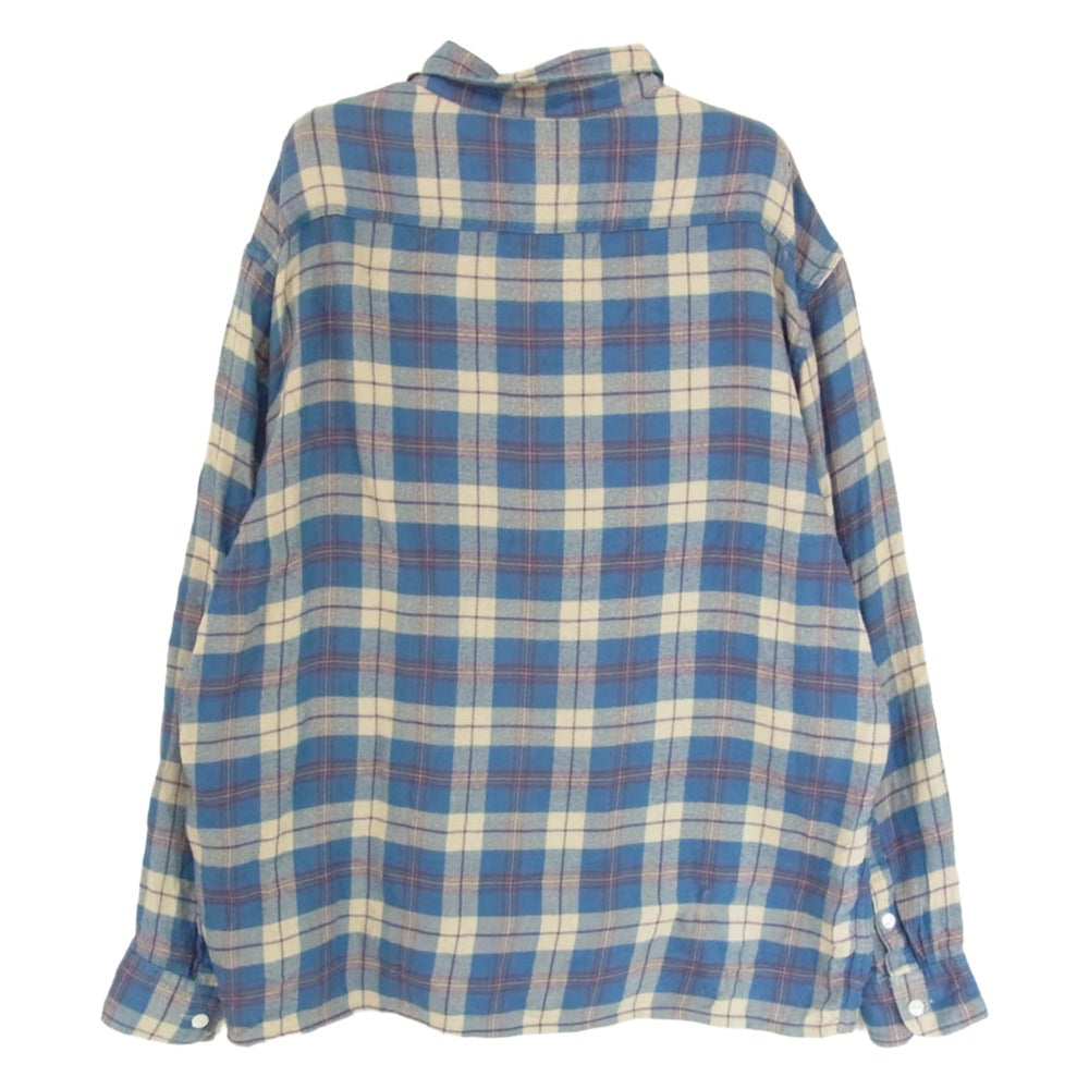 COOTIE クーティー レーヨン 100% 長袖 チェック シャツ ブルー系 M【中古】