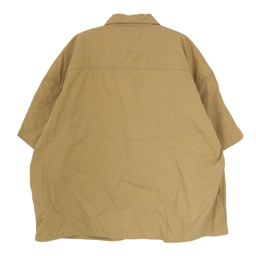 COOTIE クーティー 24SS Nylon Chino Cloth S/S Work Shirt オーバーシルエット 半袖 タスランナイロン ワーク シャツ ベージュ系 M【中古】