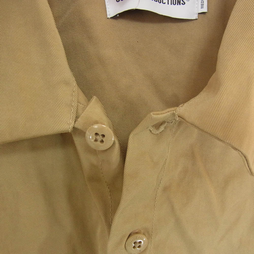 COOTIE クーティー 24SS Nylon Chino Cloth S/S Work Shirt オーバーシルエット 半袖 タスランナイロン ワーク シャツ ベージュ系 M【中古】
