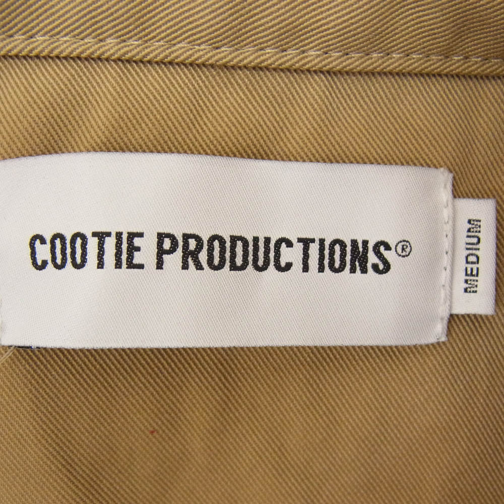 COOTIE クーティー 24SS Nylon Chino Cloth S/S Work Shirt オーバーシルエット 半袖 タスランナイロン ワーク シャツ ベージュ系 M【中古】