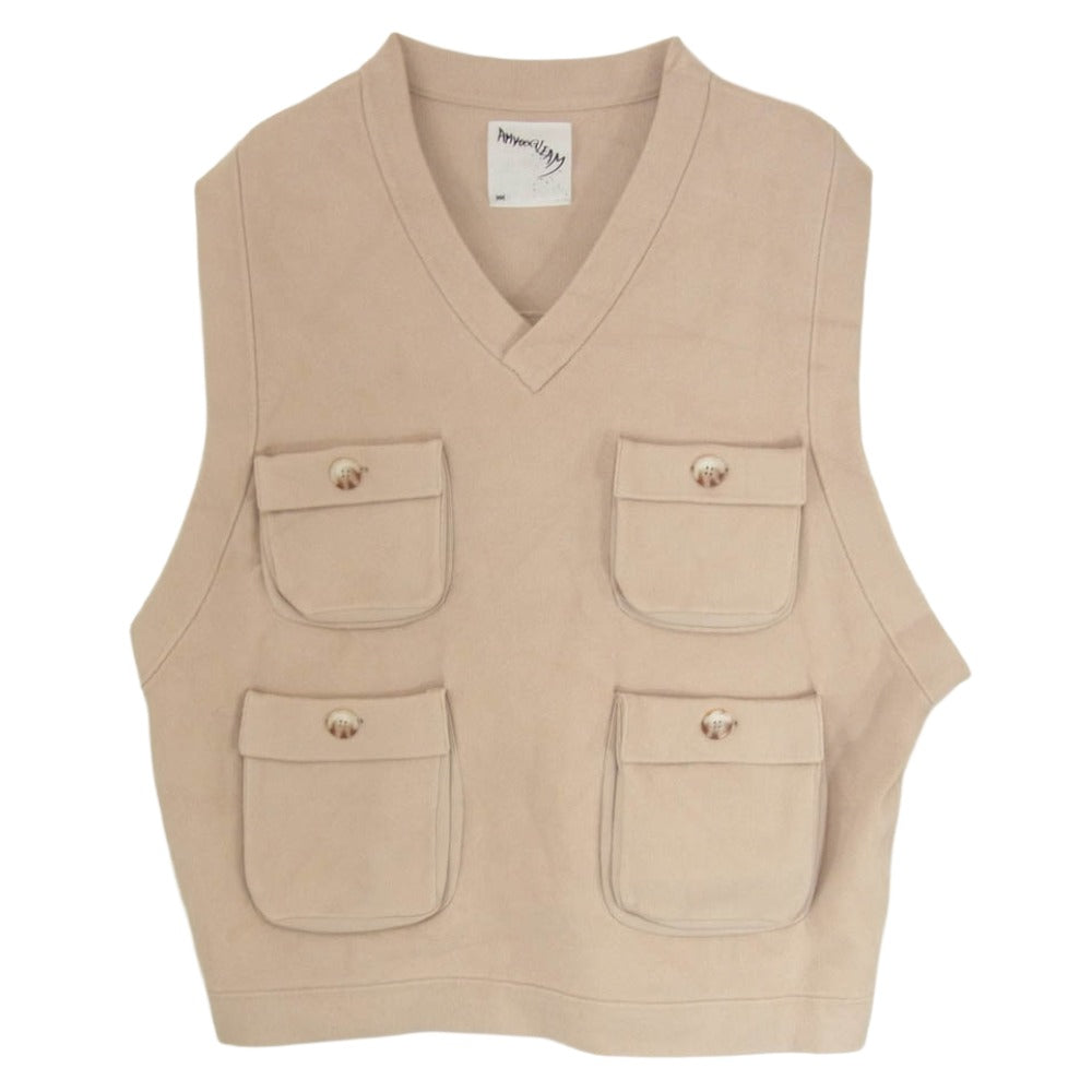 アンバーグリーム 1174141313 × VOO Fisherman Knit Vest レーヨン痕 フィッシャーマンニット ベスト ベージュ系 FREE【中古】