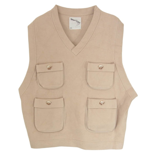 アンバーグリーム 1174141313 × VOO Fisherman Knit Vest レーヨン痕 フィッシャーマンニット ベスト ベージュ系 FREE【中古】