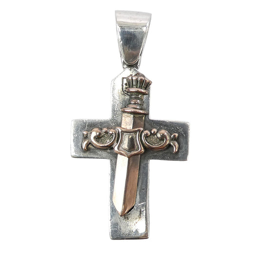 LordCamelot ロードキャメロット SVOXD GNT L ソードクロス リバーシブル ペンダント トップ シルバー系 レッド系【中古】