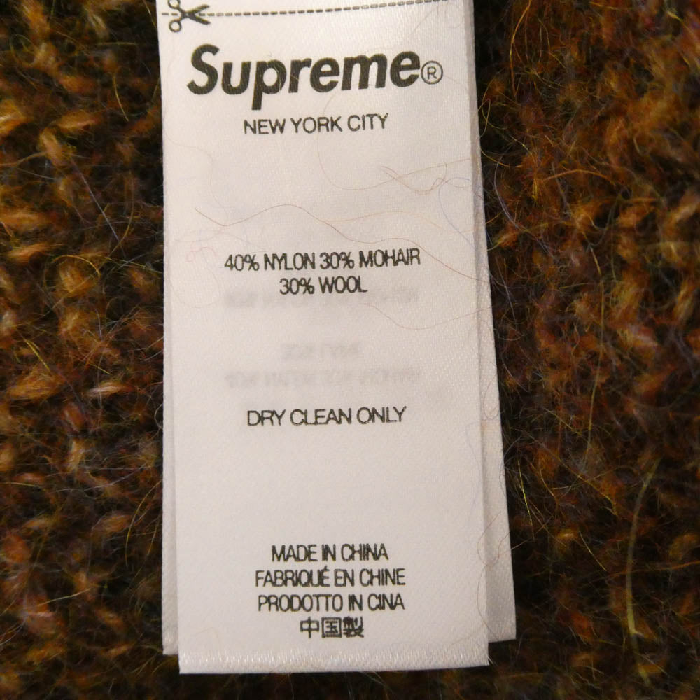 Supreme シュプリーム 2-Tone Mohair Cardigan ツートーン モヘア カーディガン ブラウン系 マルチカラー系 L【極上美品】【中古】