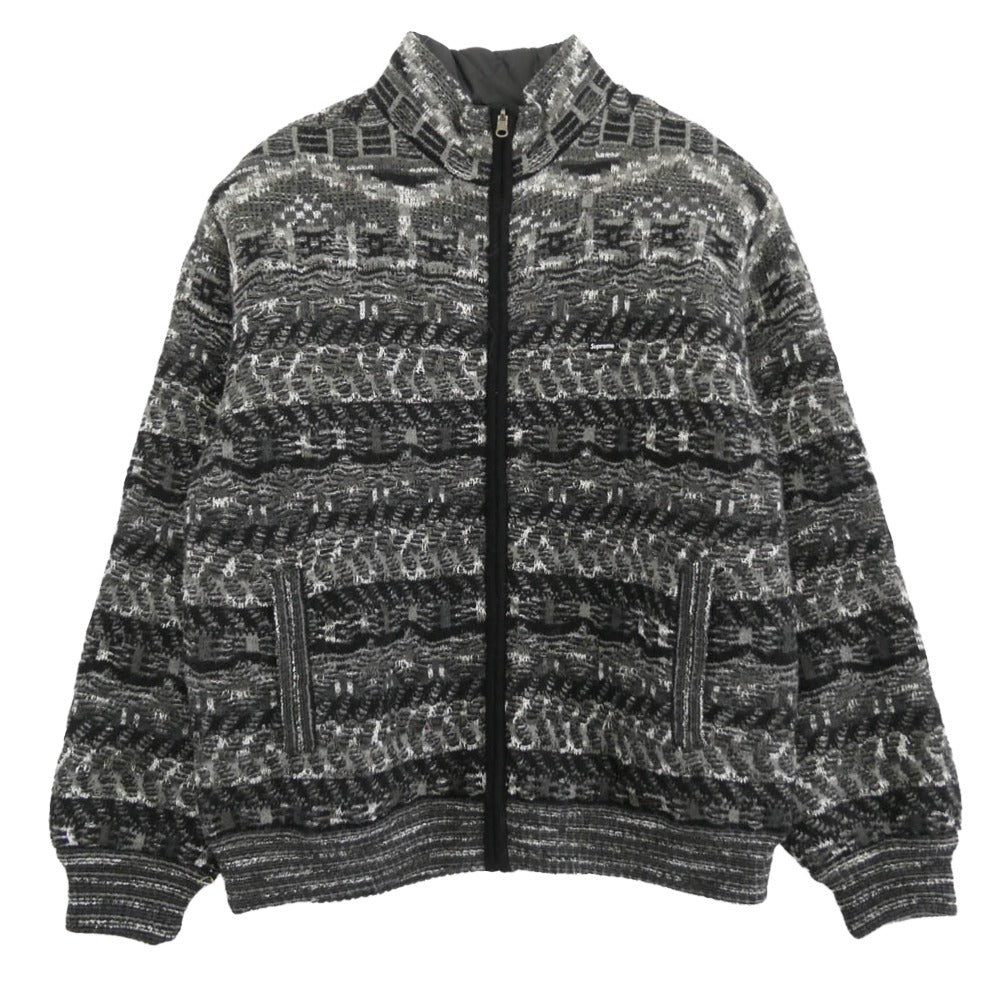 Supreme シュプリーム 21AW Missoni Reversible Knit Jacket ミッソーニ リバーシブル ニット ジャケット ブラック系 グレー系 L【極上美品】【中古】