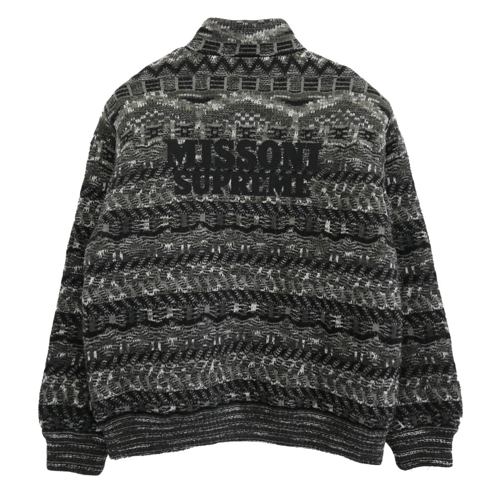 Supreme シュプリーム 21AW Missoni Reversible Knit Jacket ミッソーニ リバーシブル ニット ジャケット ブラック系 グレー系 L【極上美品】【中古】