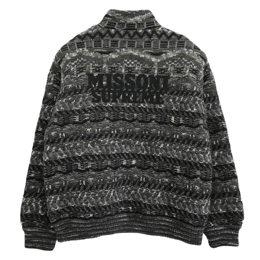 Supreme シュプリーム 21AW Missoni Reversible Knit Jacket ミッソーニ リバーシブル ニット ジャケット ブラック系 グレー系 L【極上美品】【中古】