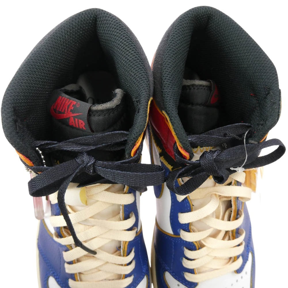 NIKE ナイキ BV1300-146 フェイクバスターズ鑑定済 UNION AIR JORDAN 1 RETRO HIGH NRG ユニオン エアジョーダン1 レトロ ハイカットスニーカー レッド系 オフホワイト系 レッド系 27【極上美品】【中古】