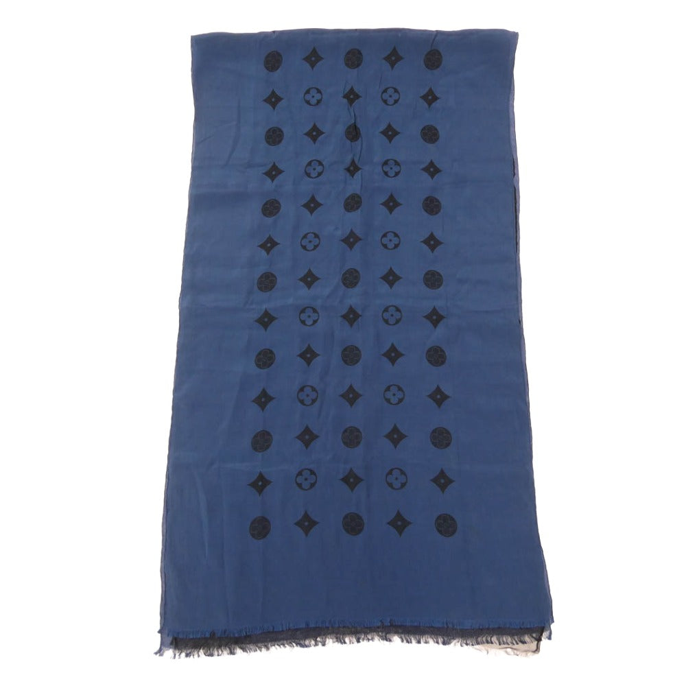 LOUIS VUITTON ルイ・ヴィトン M71743 モノグラム エトール ヴェニス ショール シルク アセテート ストール スカーフ ネイビー系 ブラック系【中古】