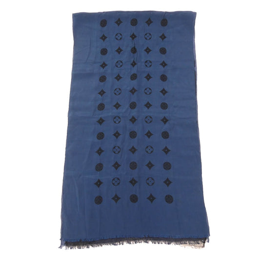 LOUIS VUITTON ルイ・ヴィトン M71743 モノグラム エトール ヴェニス ショール シルク アセテート ストール スカーフ ネイビー系 ブラック系【中古】