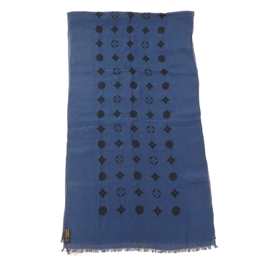 LOUIS VUITTON ルイ・ヴィトン M71743 モノグラム エトール ヴェニス ショール シルク アセテート ストール スカーフ ネイビー系 ブラック系【中古】