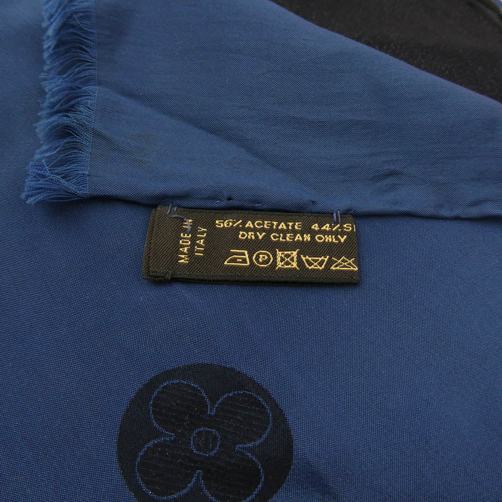 LOUIS VUITTON ルイ・ヴィトン M71743 モノグラム エトール ヴェニス ショール シルク アセテート ストール スカーフ ネイビー系 ブラック系【中古】