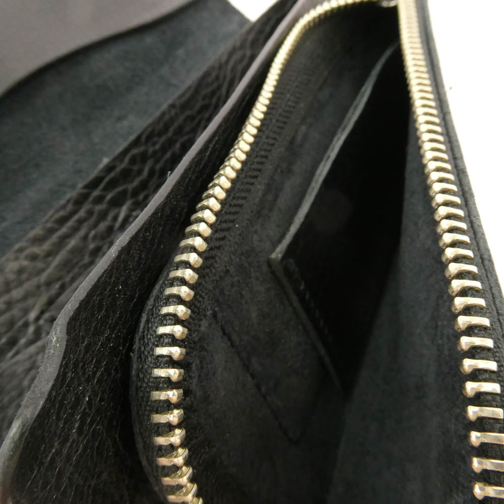 CALEE キャリー PLANE LEATHER LONG WALLET STUDS CHARM スタッズチャーム ロング ウォレット ブラック系【中古】