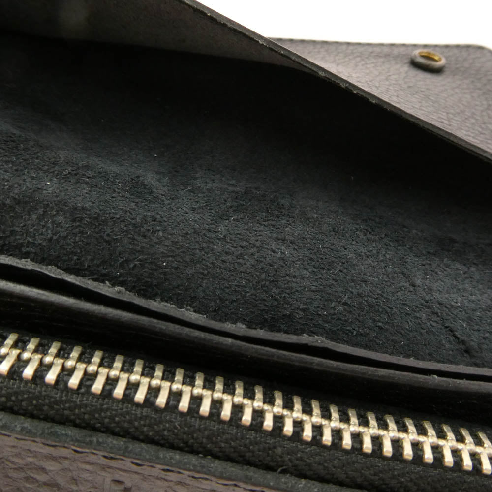 CALEE キャリー PLANE LEATHER LONG WALLET STUDS CHARM スタッズチャーム ロング ウォレット ブラック系【中古】