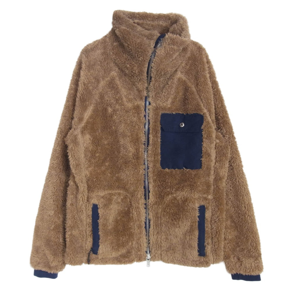 ケープハイツ ボア フリース ジップアップ ジャケット ブルゾン ブラウン系 XS【中古】