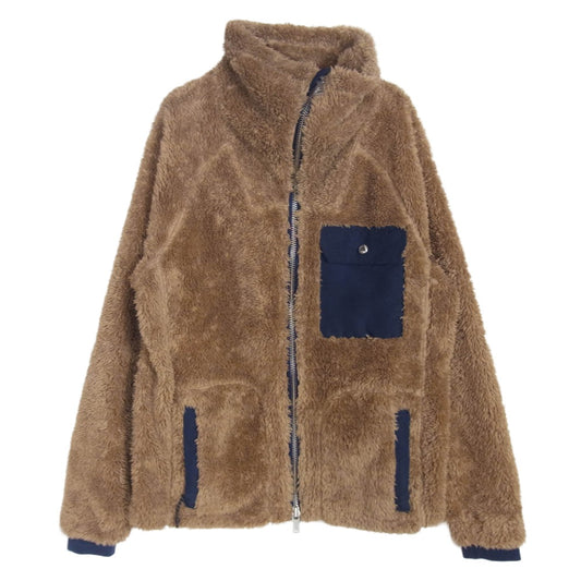ケープハイツ ボア フリース ジップアップ ジャケット ブルゾン ブラウン系 XS【中古】