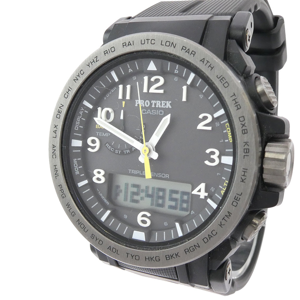 CASIO PROTREK カシオ プロトレック PRW-51Y-1JF Climber Line ソーラー 電波 時計 ウォッチ ブラック系【中古】