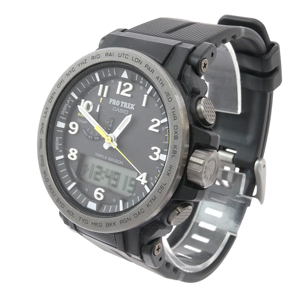 CASIO PROTREK カシオ プロトレック PRW-51Y-1JF Climber Line ソーラー 電波 時計 ウォッチ ブラック系【中古】