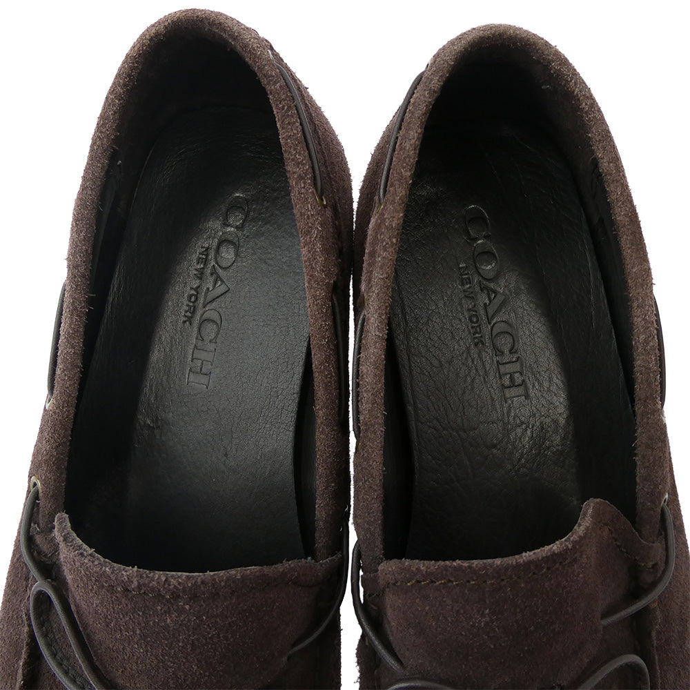 COACH コーチ Jasper ジャスパー スエード ドライビング シューズ ブラウン系 43【中古】