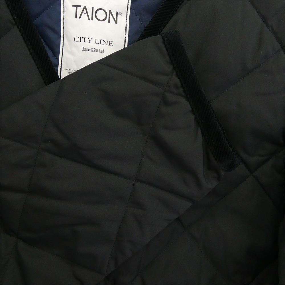 タイオン スナップボタン キルティング ダウン ジャケット ブルゾン ブラック系 L【中古】