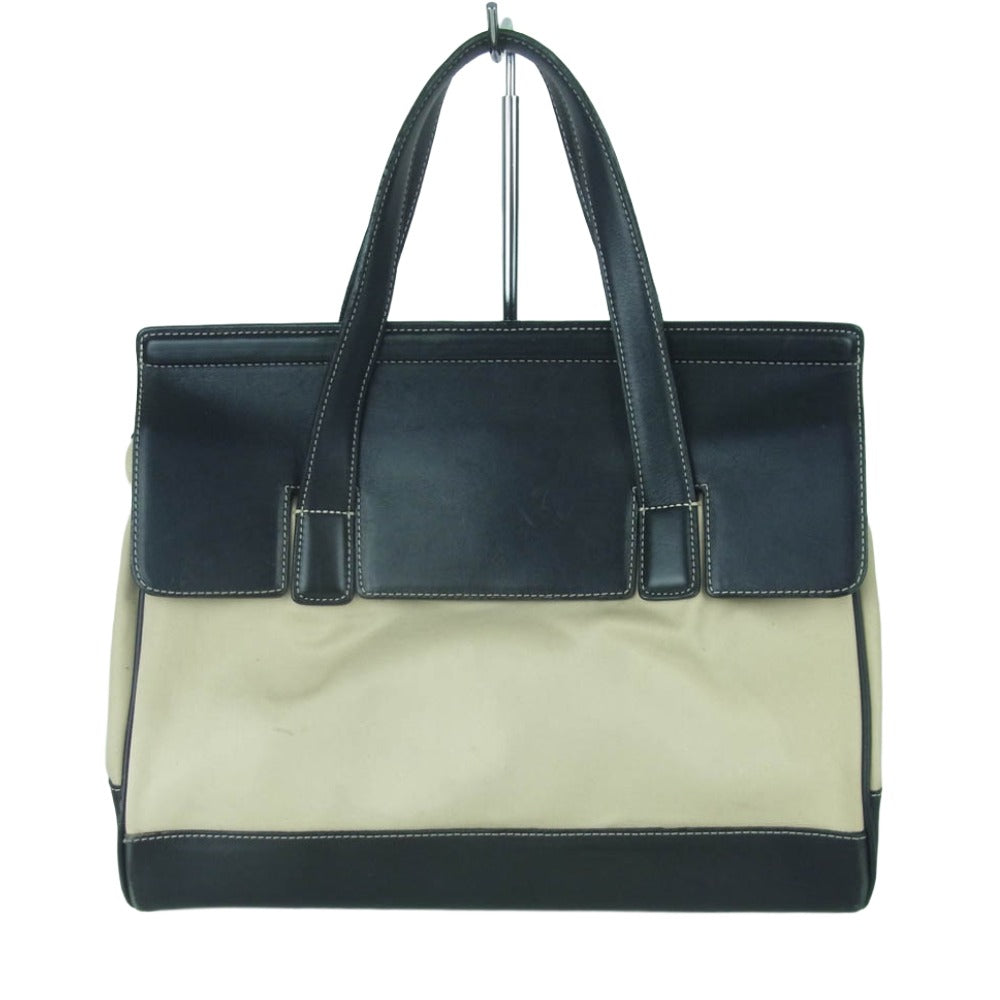 COACH コーチ BOK-7705 オールドコーチ レザー キャンバス ハンド バッグ ベージュ系 ブラック系【中古】