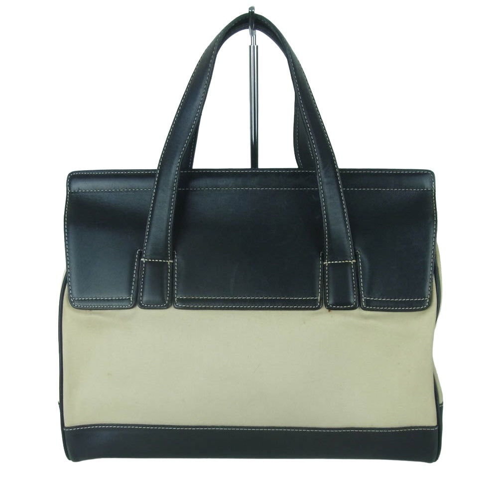 COACH コーチ BOK-7705 オールドコーチ レザー キャンバス ハンド バッグ ベージュ系 ブラック系【中古】
