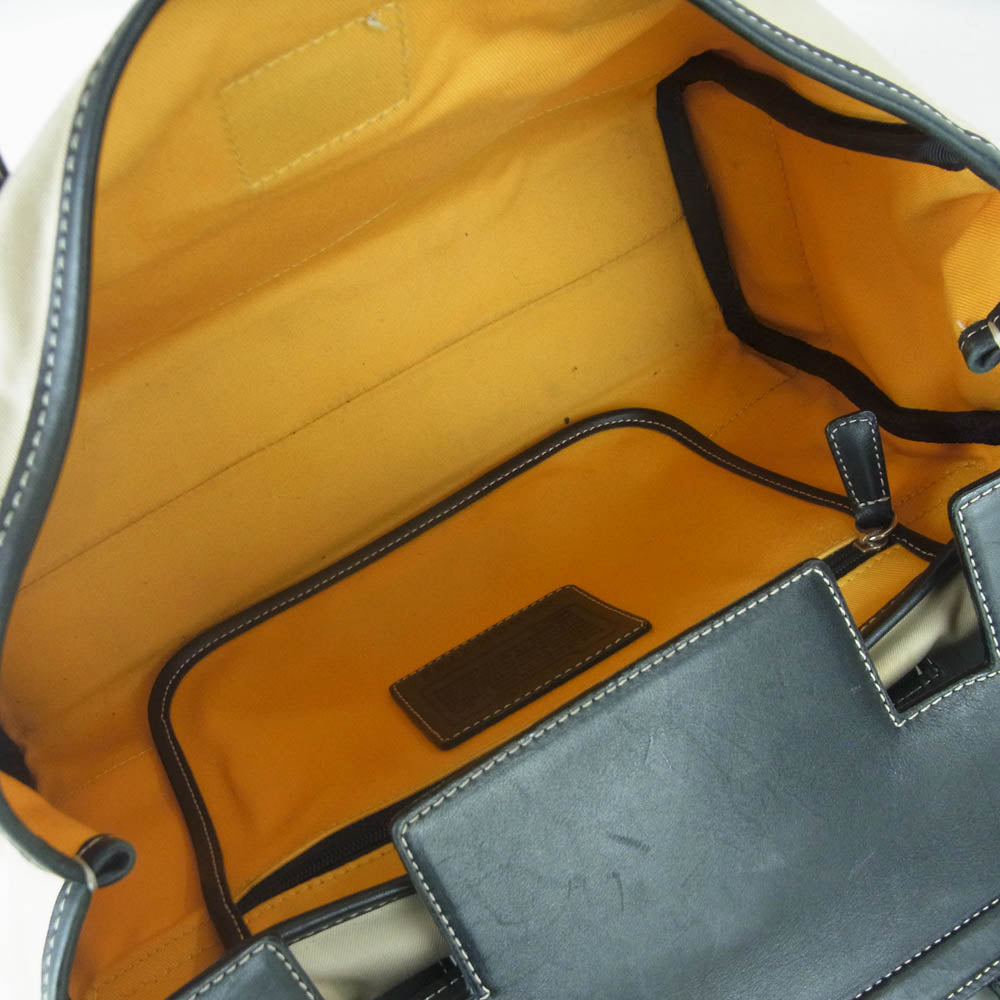 COACH コーチ BOK-7705 オールドコーチ レザー キャンバス ハンド バッグ ベージュ系 ブラック系【中古】