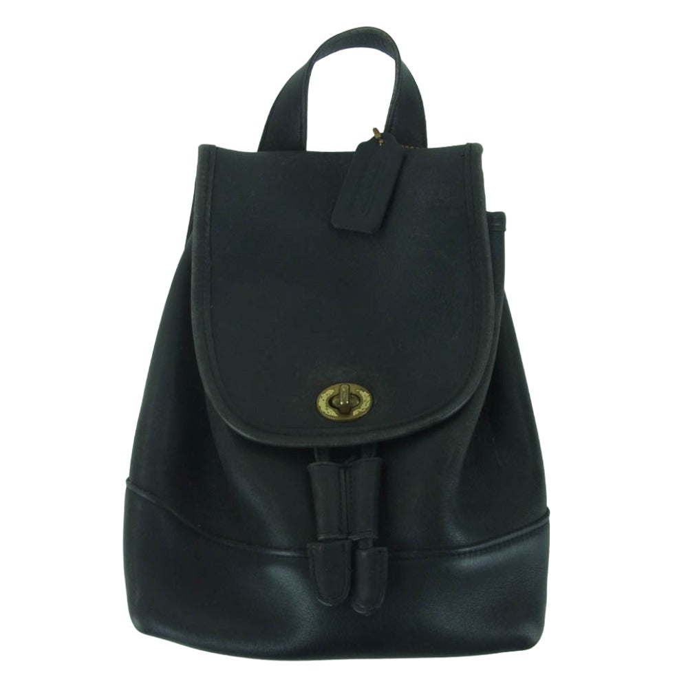 COACH コーチ E50-9960 オールドコーチ レザー リュック バッグ ブラック系【中古】