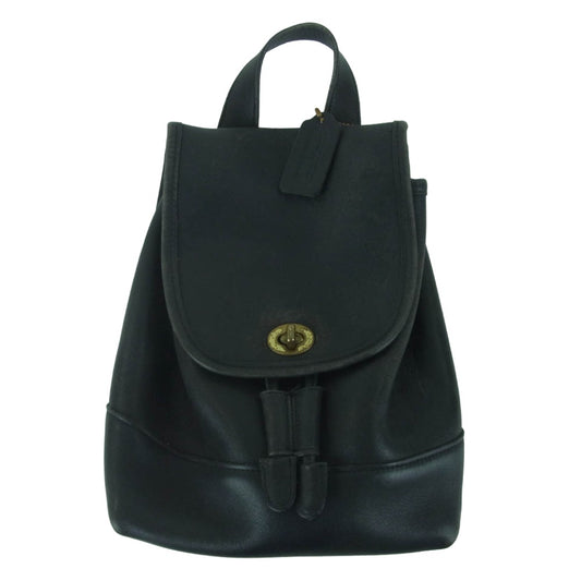 COACH コーチ E50-9960 オールドコーチ レザー リュック バッグ ブラック系【中古】