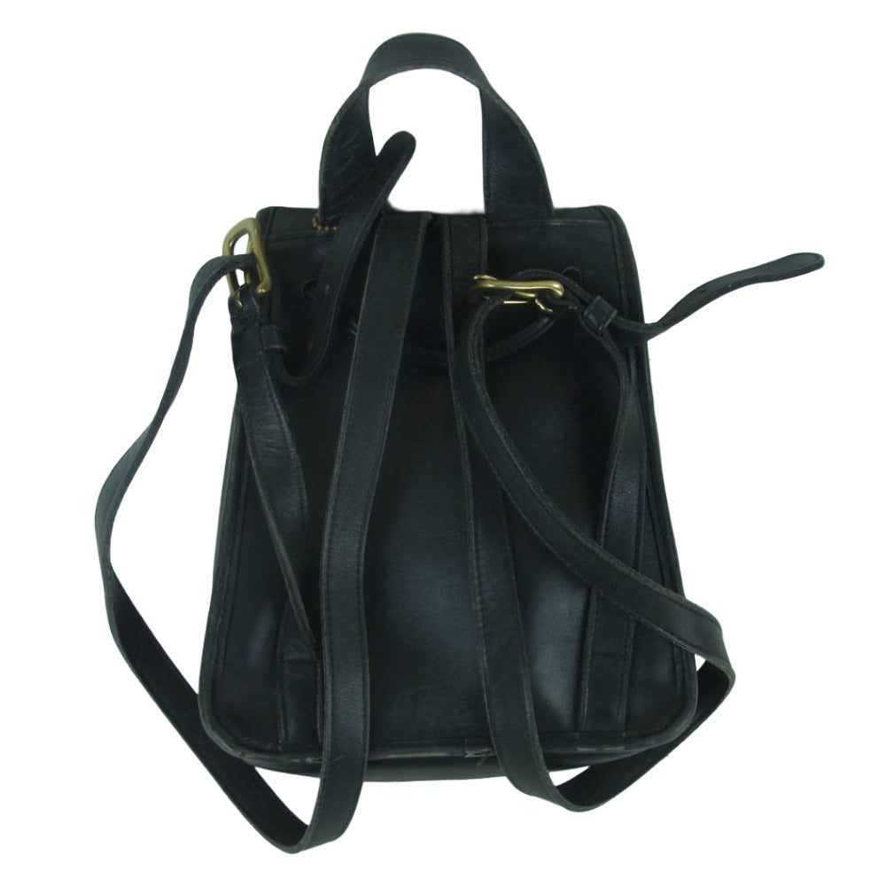 COACH コーチ E50-9960 オールドコーチ レザー リュック バッグ ブラック系【中古】